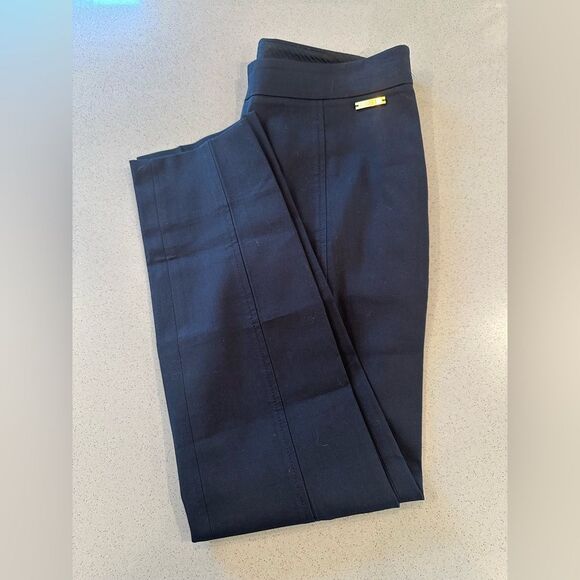 Tory Burch Women's Black Slit Hem Cotton Blend Pants Size 2 - Picture 1 of 11